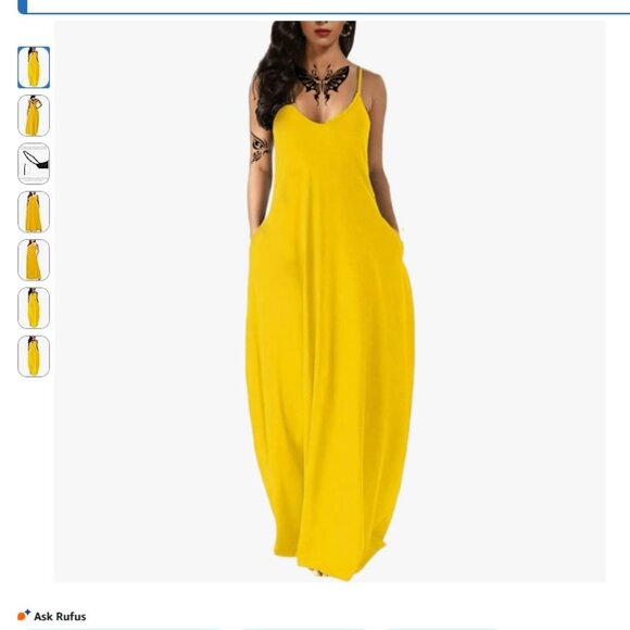 Dresses & Skirts - Women's Summer Maxi Dress Long Dress Casual Boho Sleeveless Strap Smocked Tiered